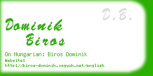 dominik biros business card